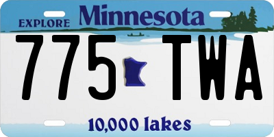 MN license plate 775TWA
