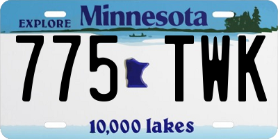 MN license plate 775TWK