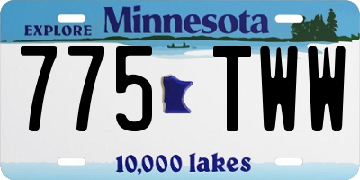 MN license plate 775TWW