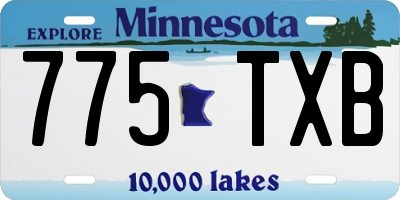 MN license plate 775TXB