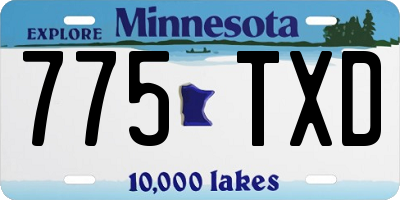 MN license plate 775TXD