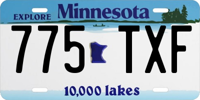MN license plate 775TXF