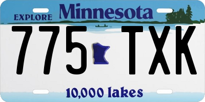 MN license plate 775TXK