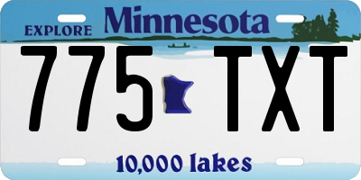 MN license plate 775TXT