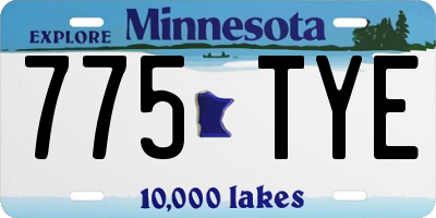 MN license plate 775TYE