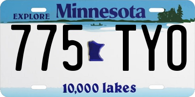 MN license plate 775TYO
