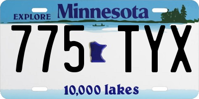 MN license plate 775TYX