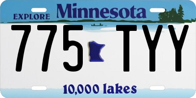 MN license plate 775TYY