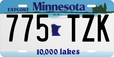 MN license plate 775TZK
