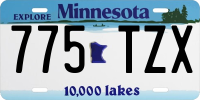MN license plate 775TZX