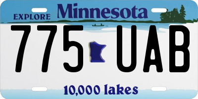 MN license plate 775UAB