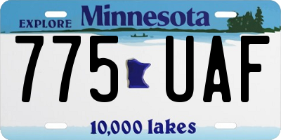 MN license plate 775UAF