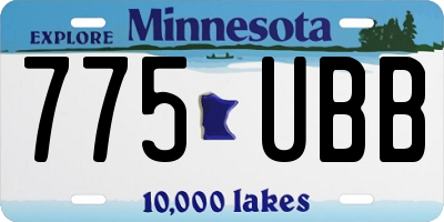 MN license plate 775UBB