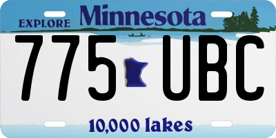 MN license plate 775UBC
