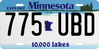 MN license plate 775UBD