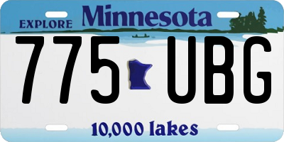 MN license plate 775UBG