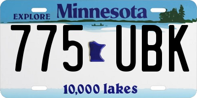 MN license plate 775UBK