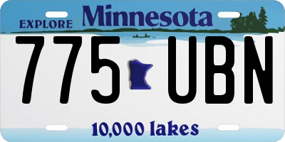MN license plate 775UBN