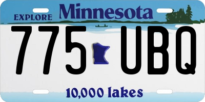 MN license plate 775UBQ