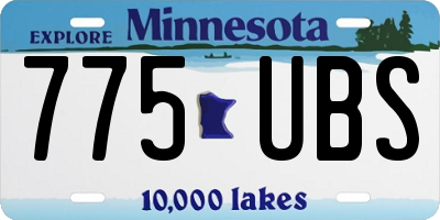 MN license plate 775UBS