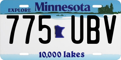 MN license plate 775UBV