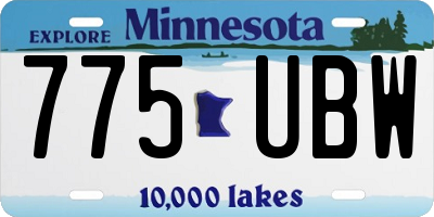 MN license plate 775UBW