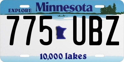 MN license plate 775UBZ