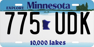 MN license plate 775UDK