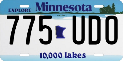 MN license plate 775UDO