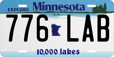 MN license plate 776LAB