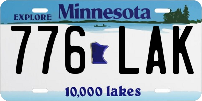 MN license plate 776LAK