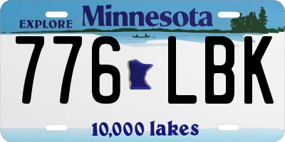 MN license plate 776LBK