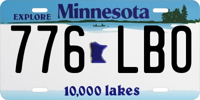 MN license plate 776LBO