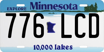 MN license plate 776LCD