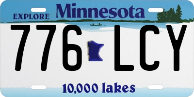 MN license plate 776LCY