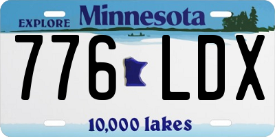 MN license plate 776LDX