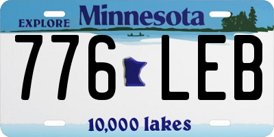 MN license plate 776LEB