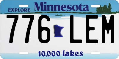 MN license plate 776LEM