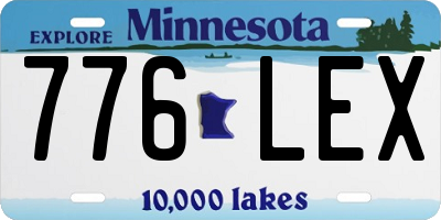 MN license plate 776LEX