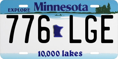 MN license plate 776LGE