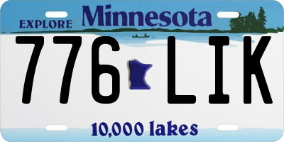 MN license plate 776LIK