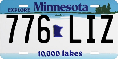 MN license plate 776LIZ