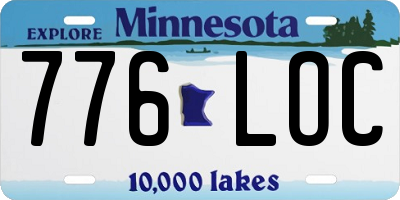 MN license plate 776LOC