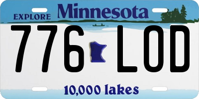 MN license plate 776LOD