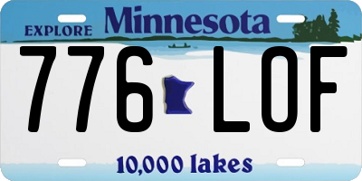 MN license plate 776LOF