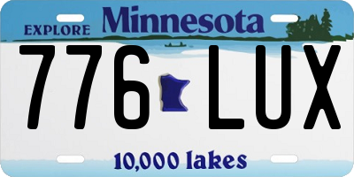MN license plate 776LUX