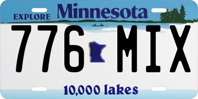 MN license plate 776MIX