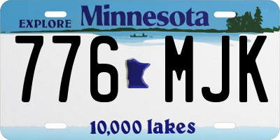 MN license plate 776MJK