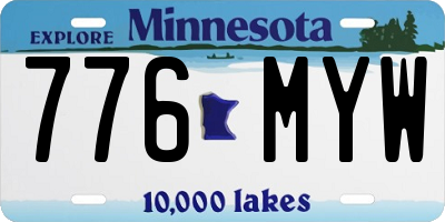 MN license plate 776MYW