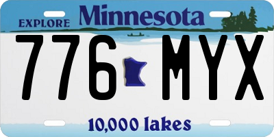 MN license plate 776MYX